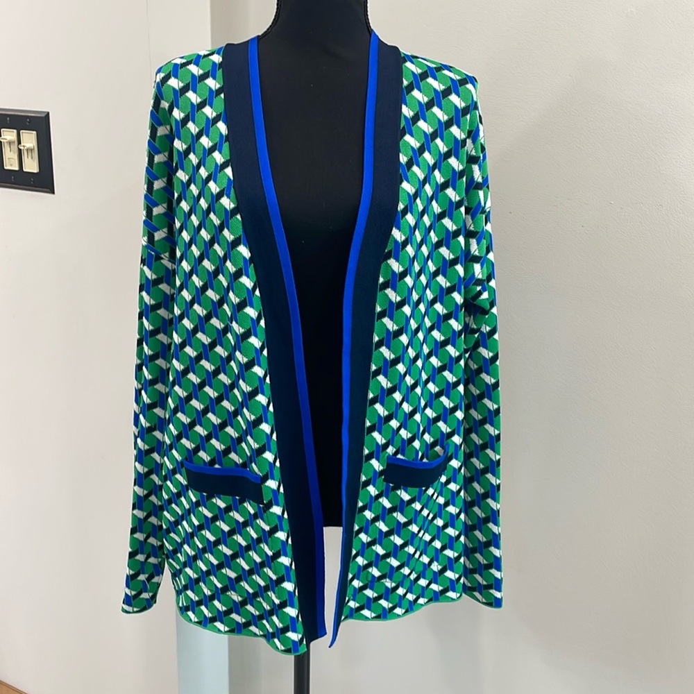 Boden Green and Blue Patterned Cardigan - Picture 5 of 12